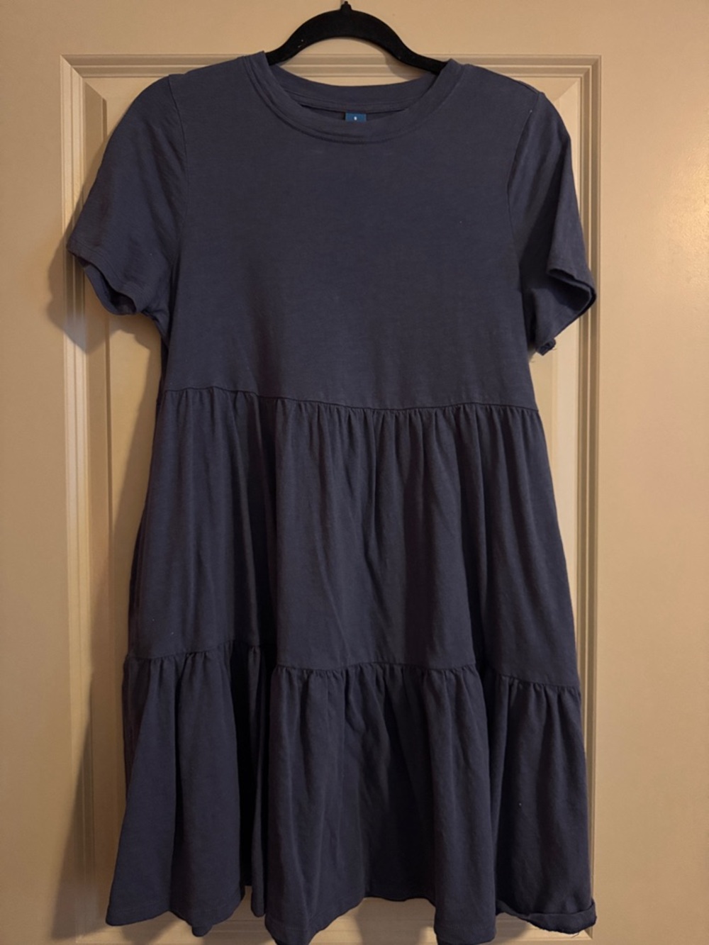Old Navy Navy Tiered Short-Sleeve Mini Dress